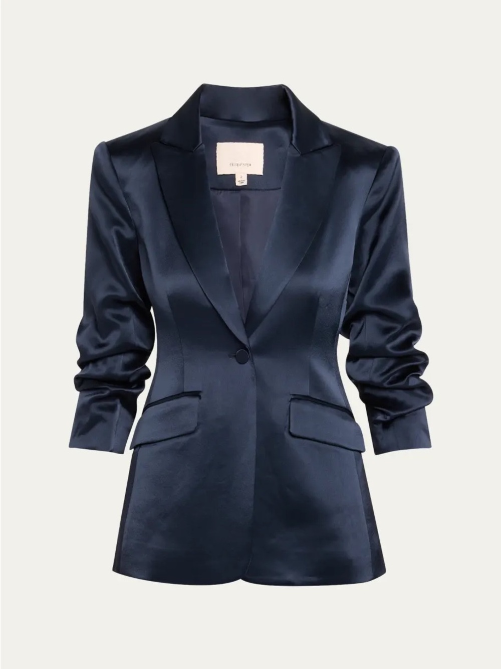 cinq a sept smooth Runched Blazer Navy Relaxed size 6